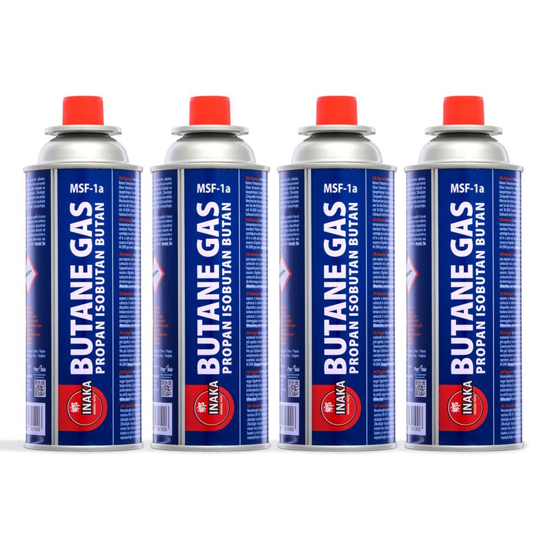 Inaka butane gas canister 227g pack of four - British product