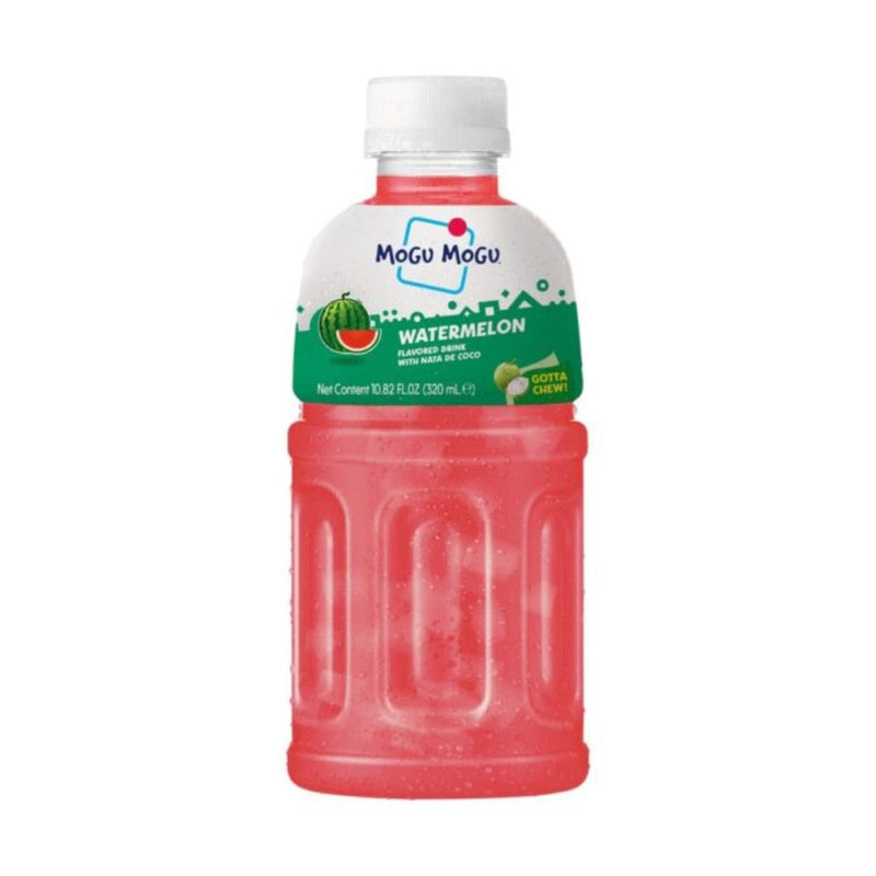 Mogu Mogu watermelon flavored drink with nata de coco, UK version