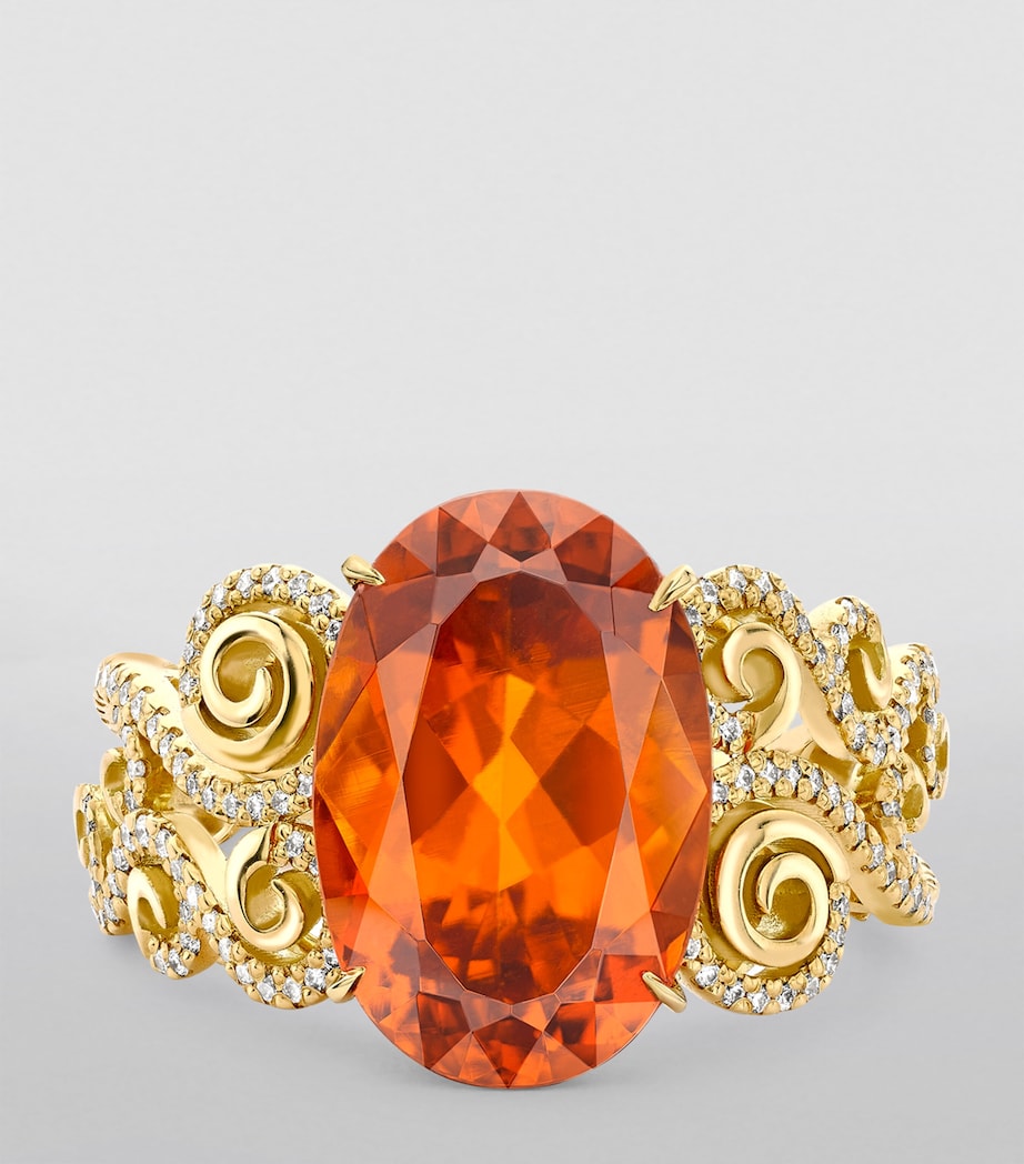 Boodles Vienna ring mandarin garnet diamond yellow gold, UK version