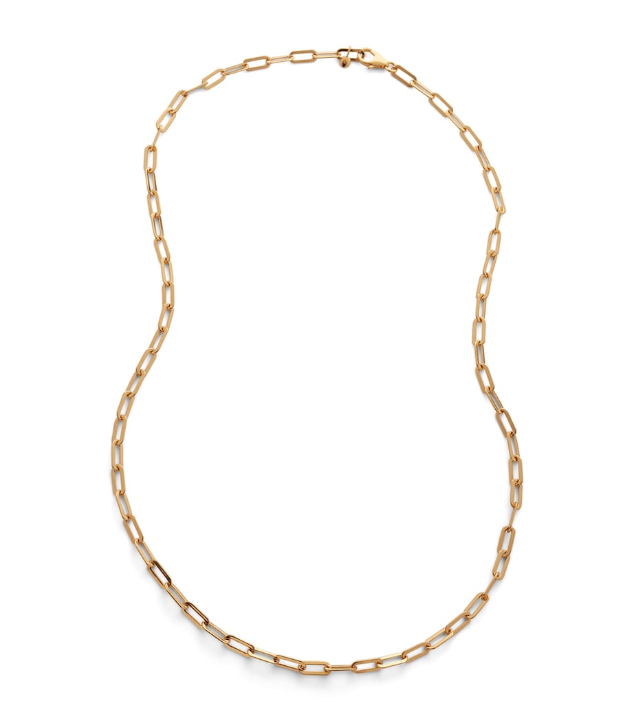 Monica Vinader gold vermeil paperclip chain necklace adjustable, UK version