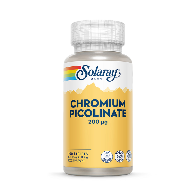 Solaray Chromium Picolinate 200mcg 100 capsules (British brand)