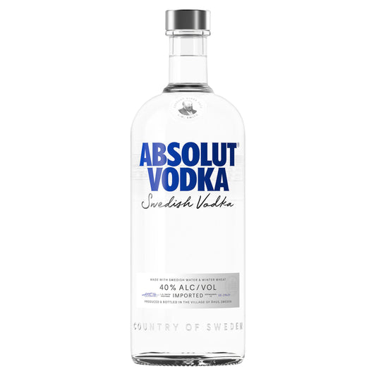Absolut Blue Original Swedish Vodka 1L Absolut Beefeater Malfy & Malibu Sainsburys   