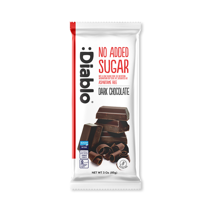 Diablo no added sugar dark chocolate bar 85g - British product