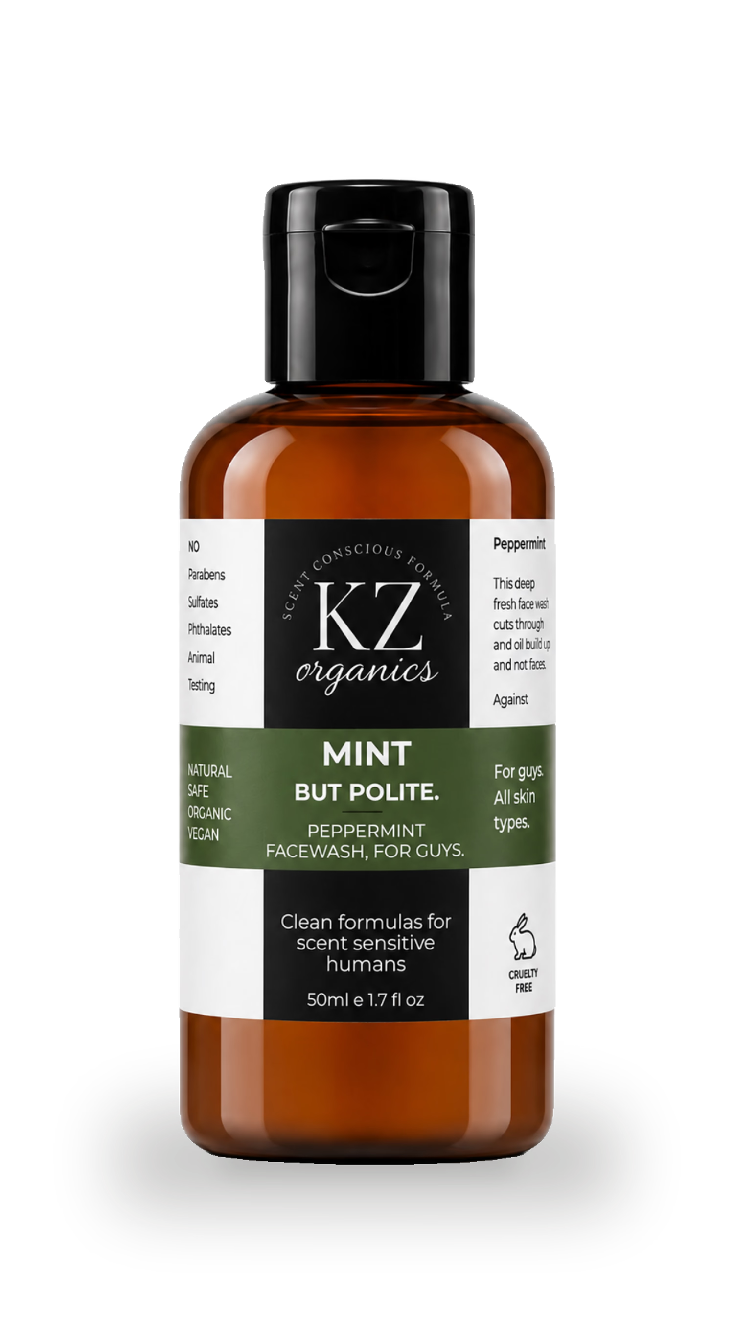 KZ Organics mint face cleanser 200ml - British product