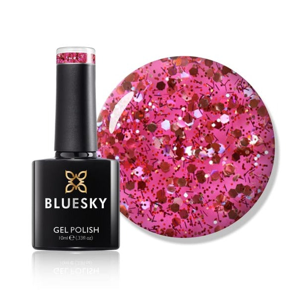 Bluesky Gel Polish Cuba Pink Glitter - British product
