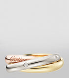 Cartier Trinity ring in tri-colour gold with diamonds (British brand)