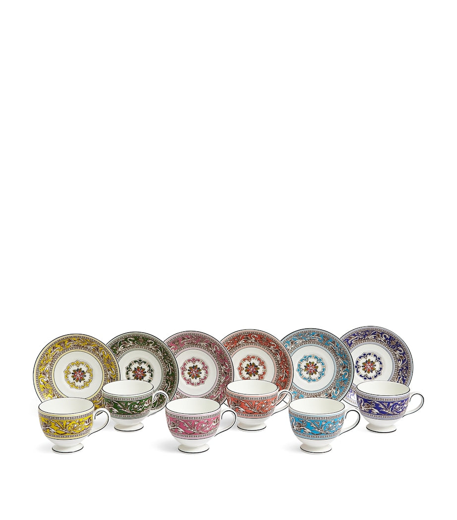 Wedgwood Florentine teacups and saucers set of 6, UK version