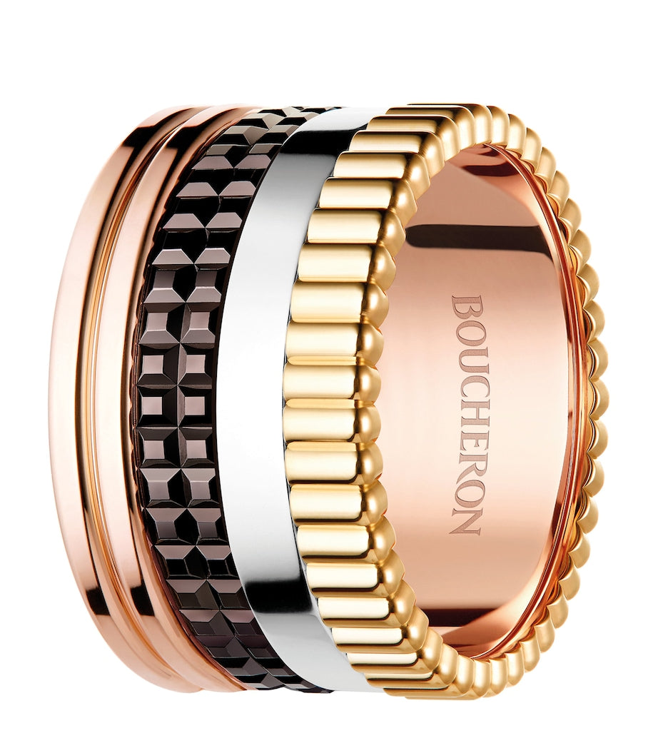 Boucheron Quatre Classique large ring mixed gold (British brand)