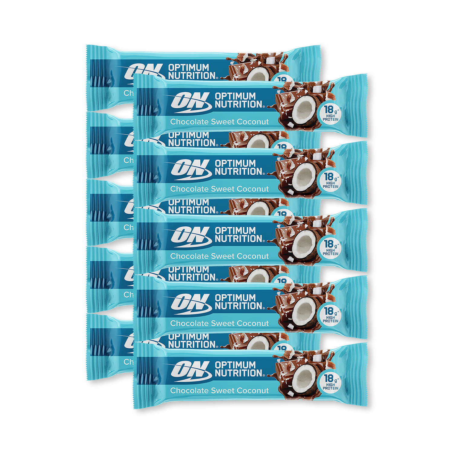 Optimum Nutrition protein bar chocolate coconut 10 pack, imported from the UK