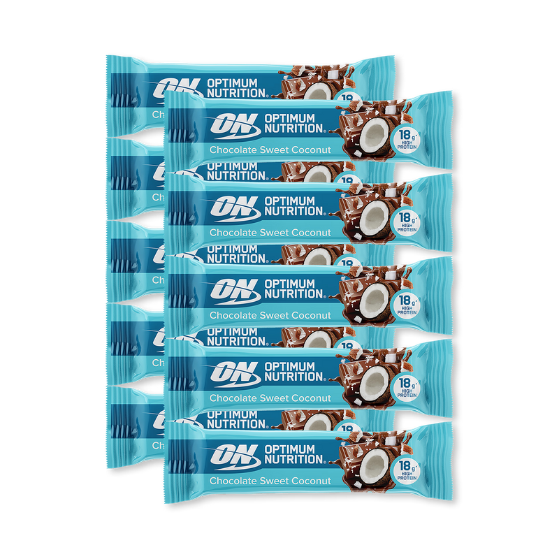 Optimum Nutrition protein bar chocolate coconut 10 pack, imported from the UK