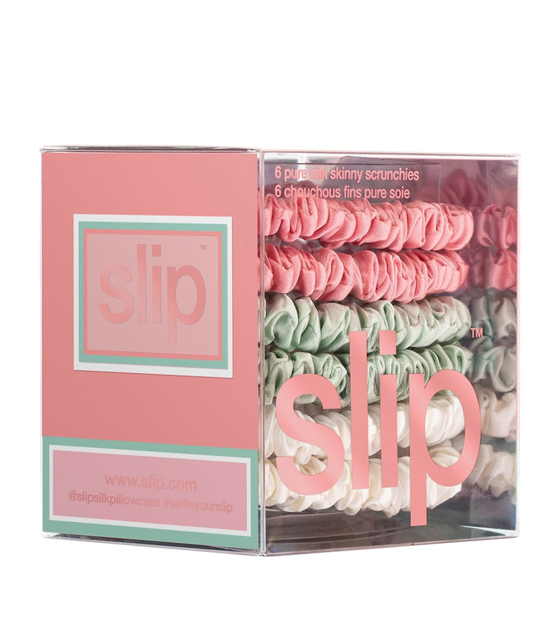 Slip Pure Silk Skinny Scrunchies set of 6 (British brand)