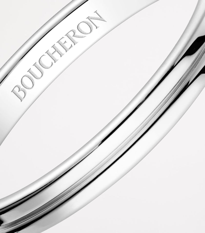 Boucheron small platinum double godron wedding band, imported from the UK