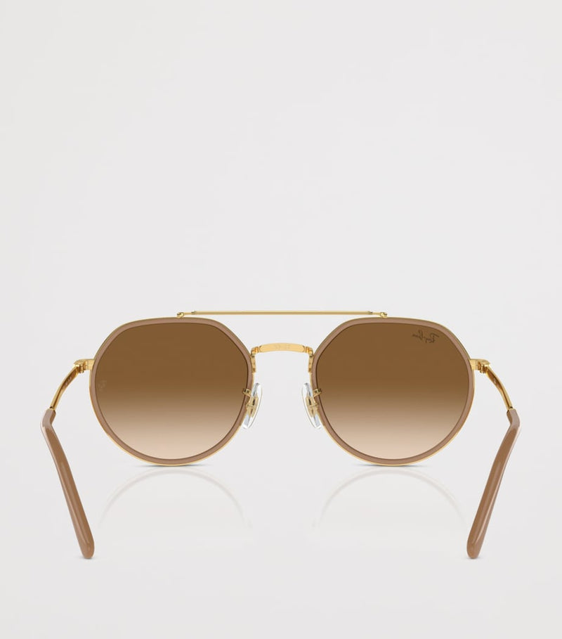 Ray-Ban metal irregular sunglasses with metallic brow bar, UK version