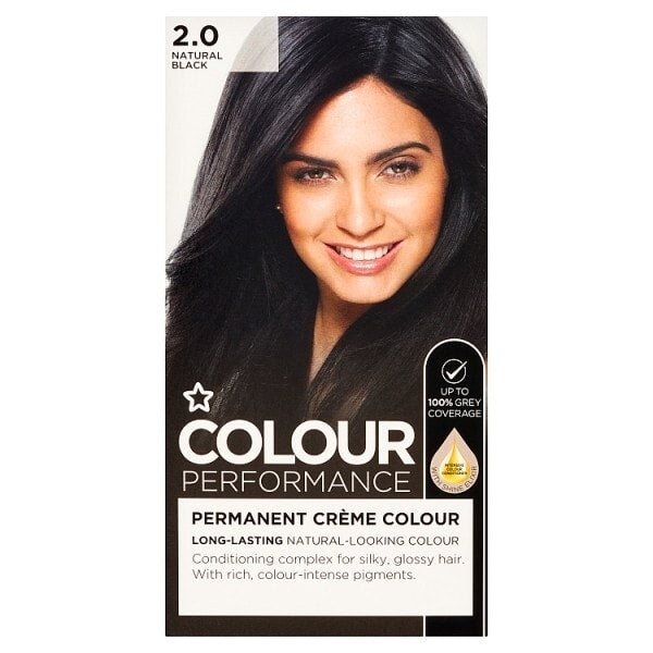 Superdrug Performance Permanent Hair Dye Black 2.0 GOODS Superdrug   