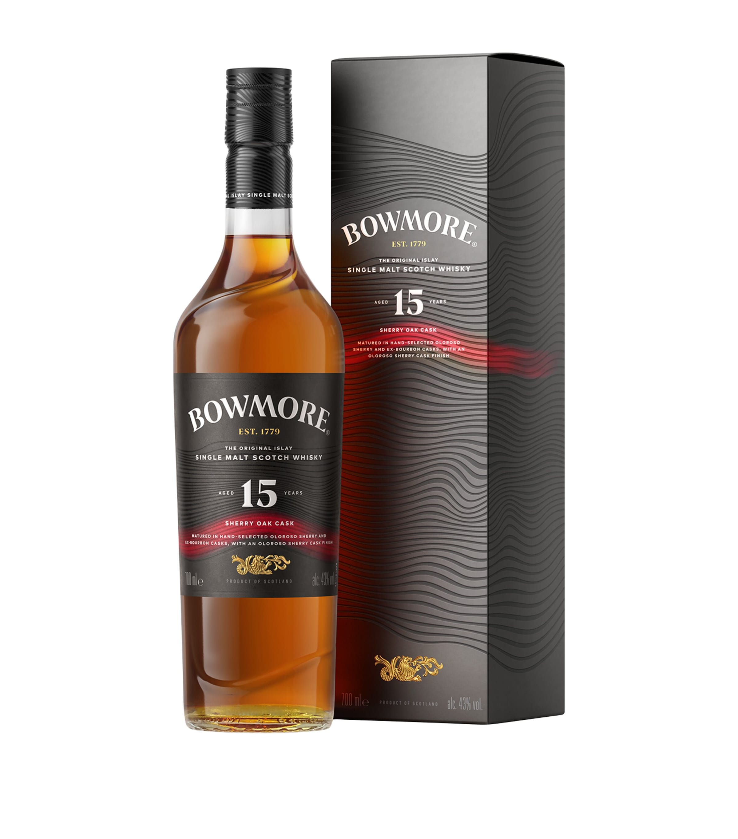 Bowmore 15-Year-Old Sherry Cask Single-Malt Scotch Whisky 70cl - British product
