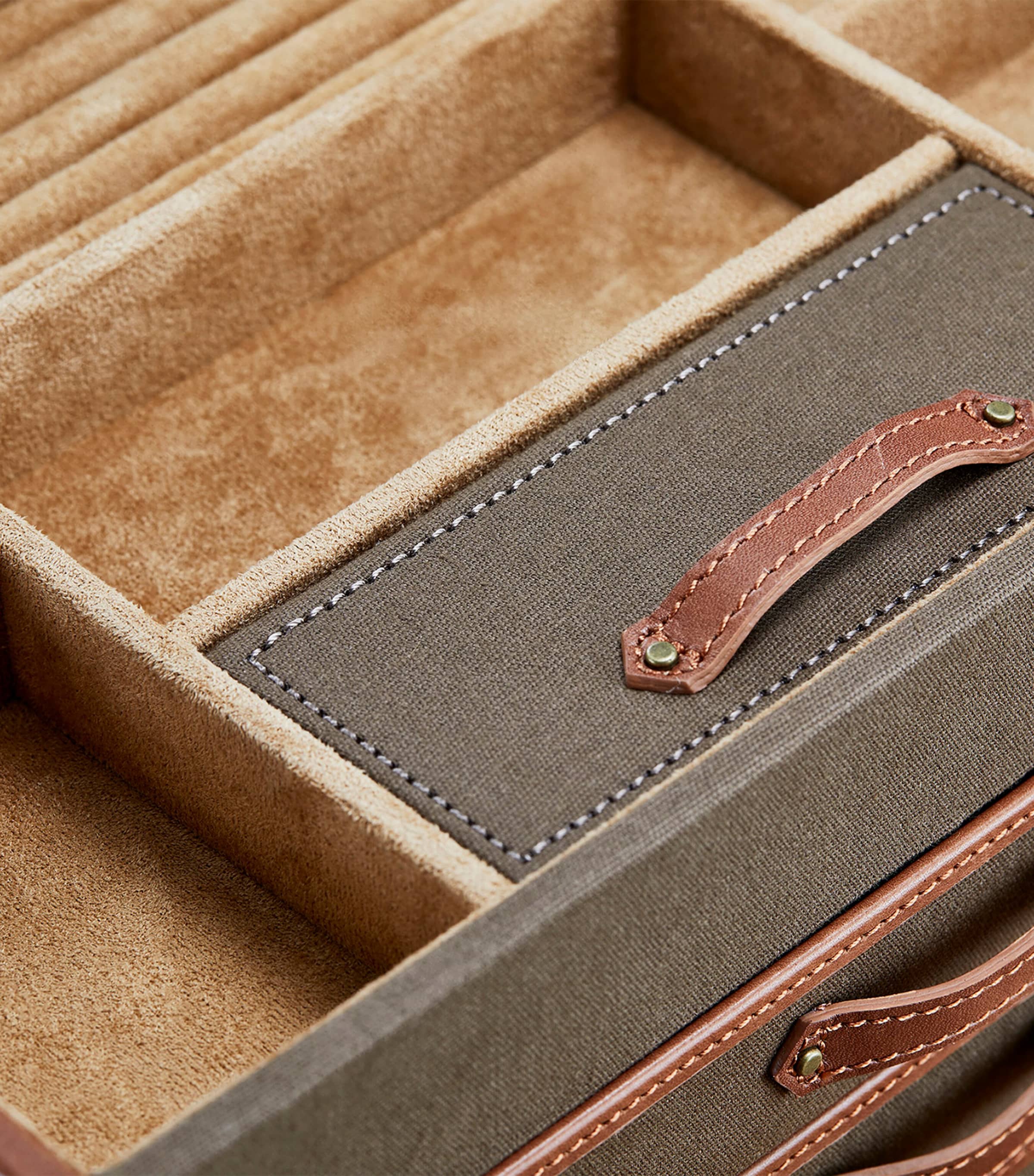 WOLF vegan leather trunk jewellery box with compartments (British brand)