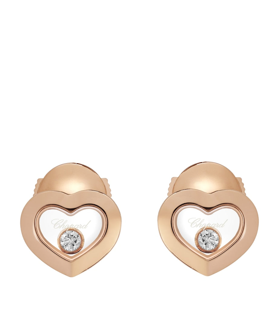 Chopard Happy Diamonds rose gold diamond earrings (British brand)