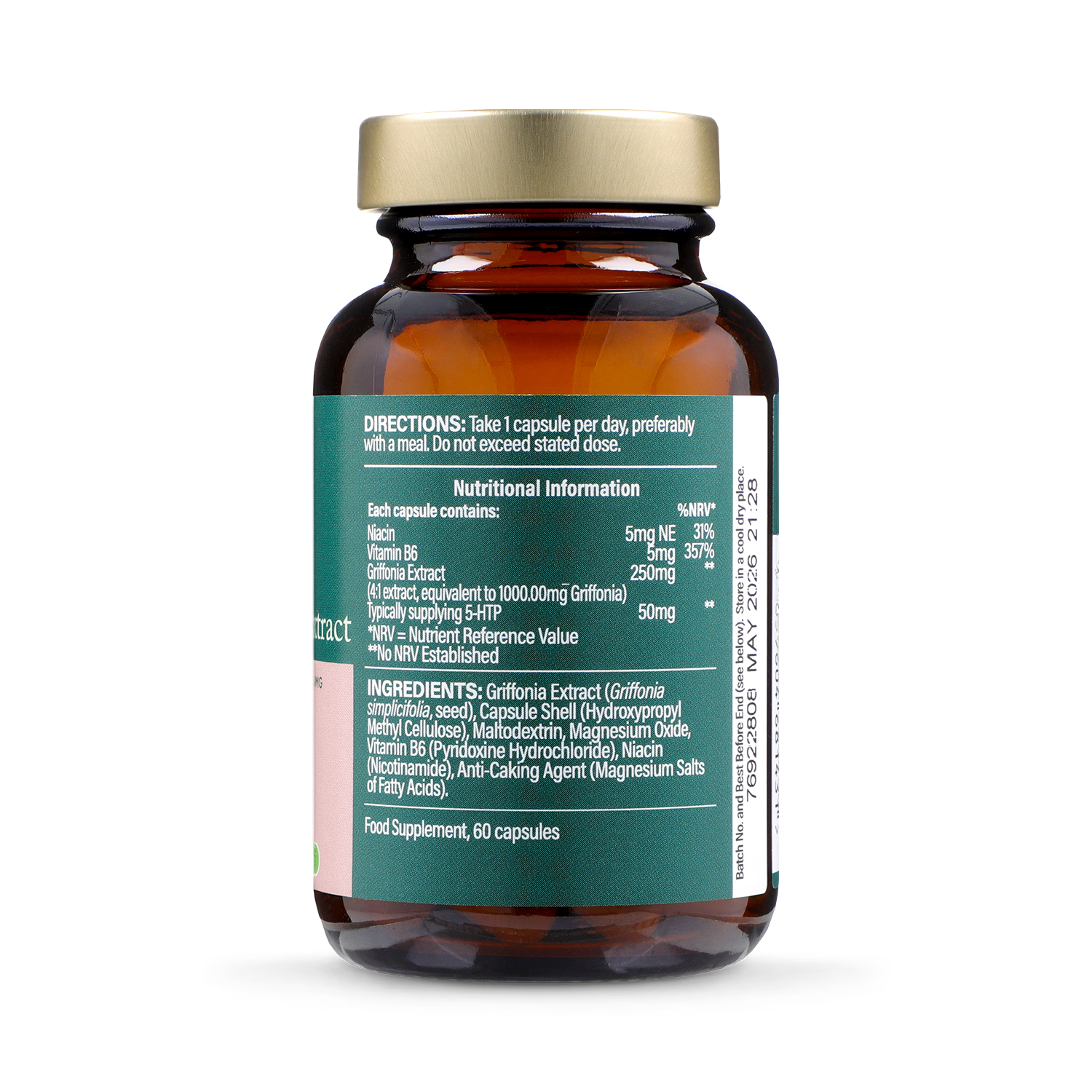 Holland & Barrett 5-HTP Griffonia Seed Extract 60 capsules, UK version