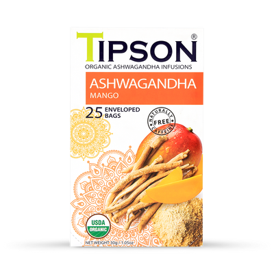 Tipson Bio Ashwagandha Ingwer & Pfirsich (25 Teebeutel im Umschlag)