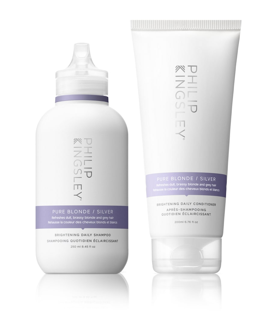Philip Kingsley Pure Blonde Silver Shampoo and Conditioner Duo, imported from the UK