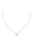 Messika Lucky Eye necklace 0.29ct yellow gold diamond pavé, UK version
