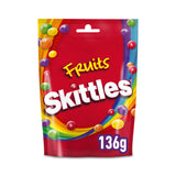 Skittles Vegan Chewy Sweets Fruit Flavoured Pouch Bag 136g GOODS Sainsburys   