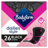 Bodyform Dailies Black Normal Panty Liners   26 per pack