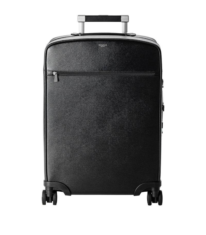 Serapian leather spinner cabin suitcase 55cm (British brand)