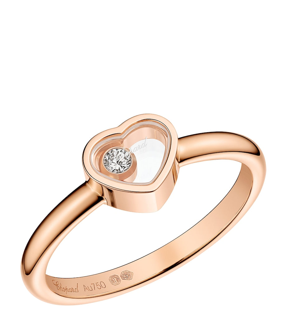 Chopard rose gold and diamond Happy Hearts ring (British brand)