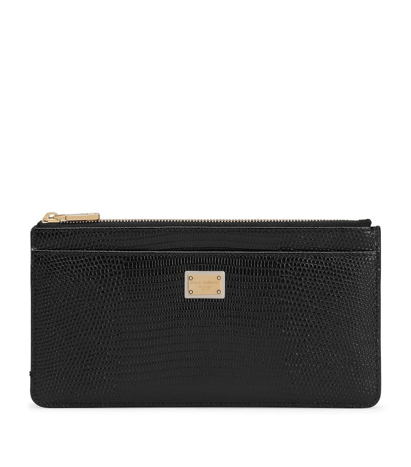 Dolce&Gabbana card holder calfskin leather crocodile-effect - British product