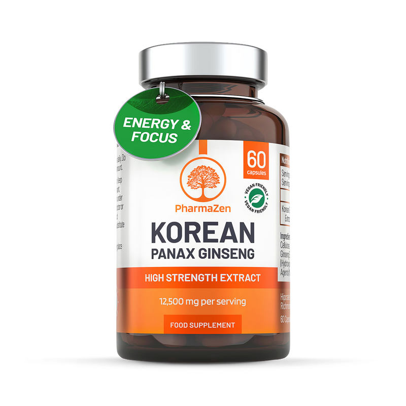 PharmaZen Korean Panax Ginseng Extract 60 Capsules, UK version