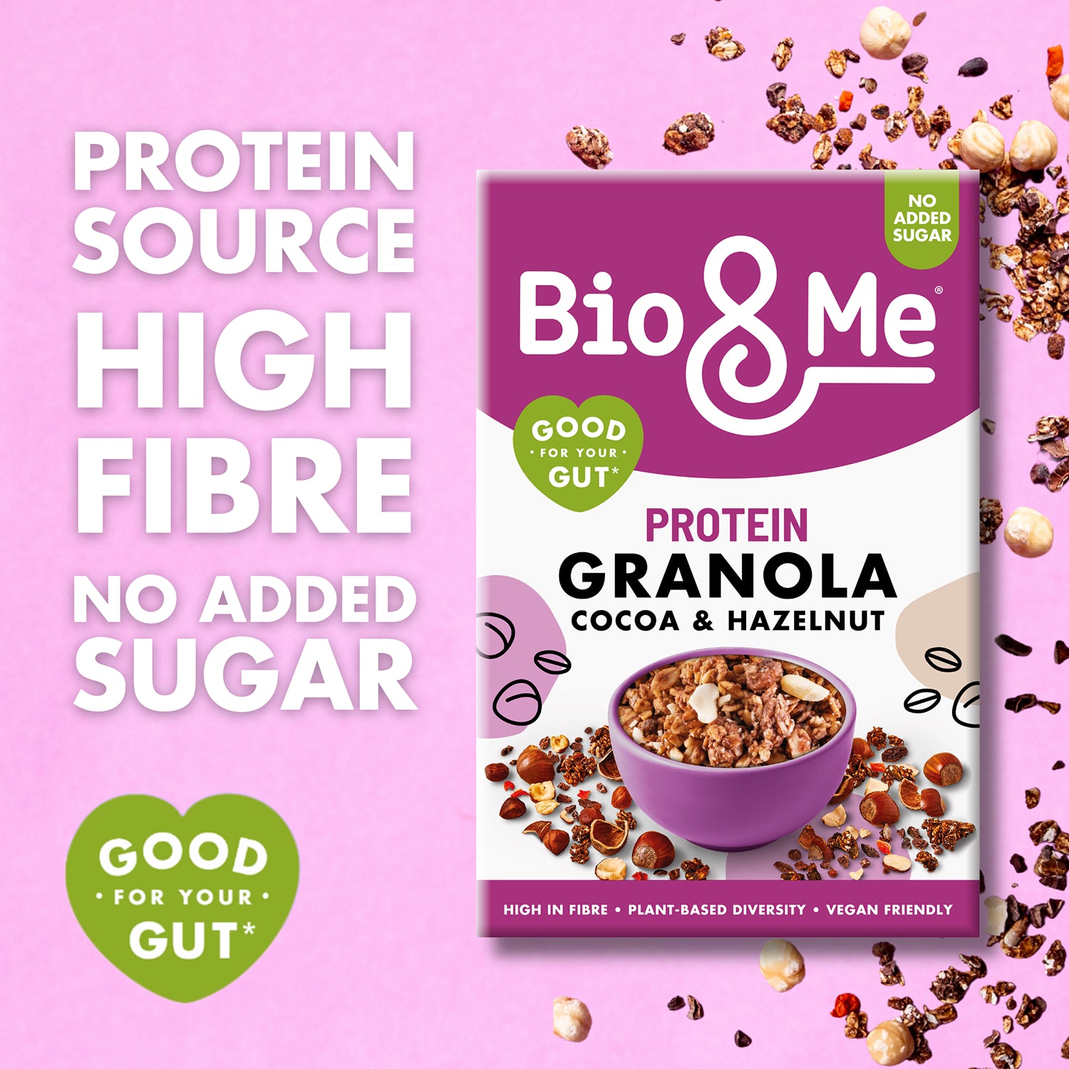 Bio & Me cocoa hazelnut granola 360g - British product