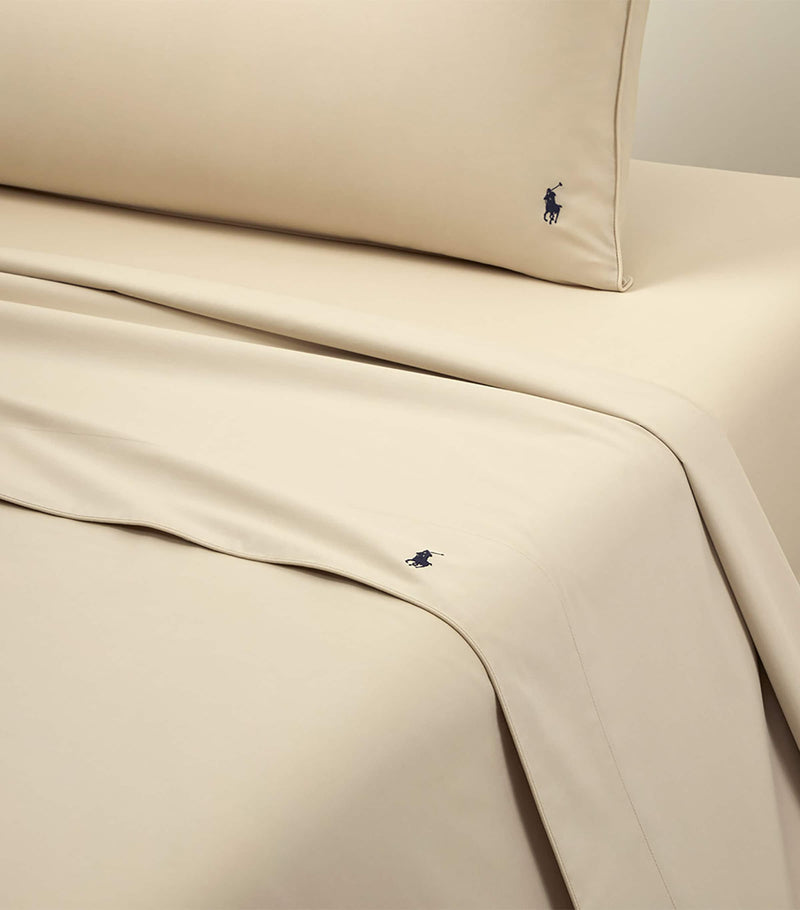 Ralph Lauren Cotton Player Super King flat sheet 270cm x 280cm, imported from the UK