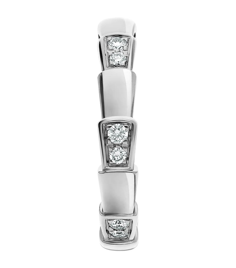 Bvlgari Serpenti Viper 18k white gold diamond ring, UK version