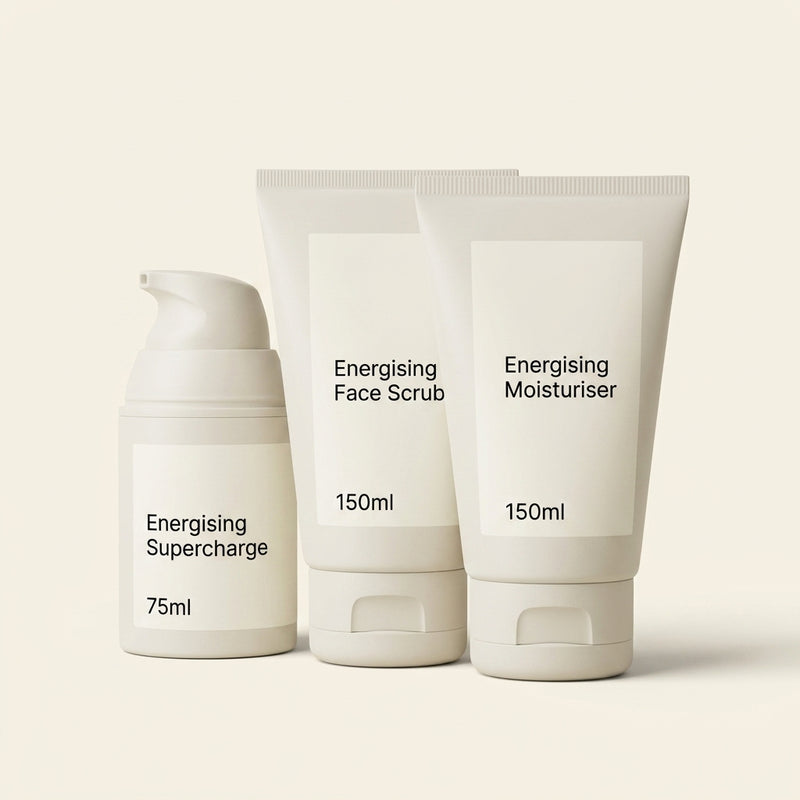 No7 Men Energising Trio serum moisturiser scrub (British brand)