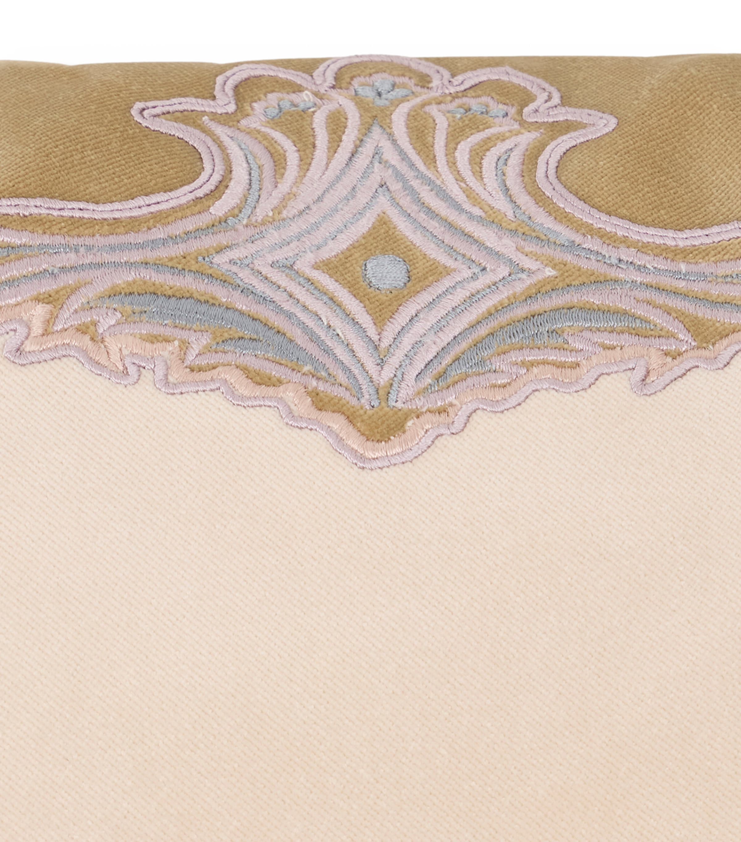 Etro cotton velvet embroidered cushion 45cm x 45cm - British product