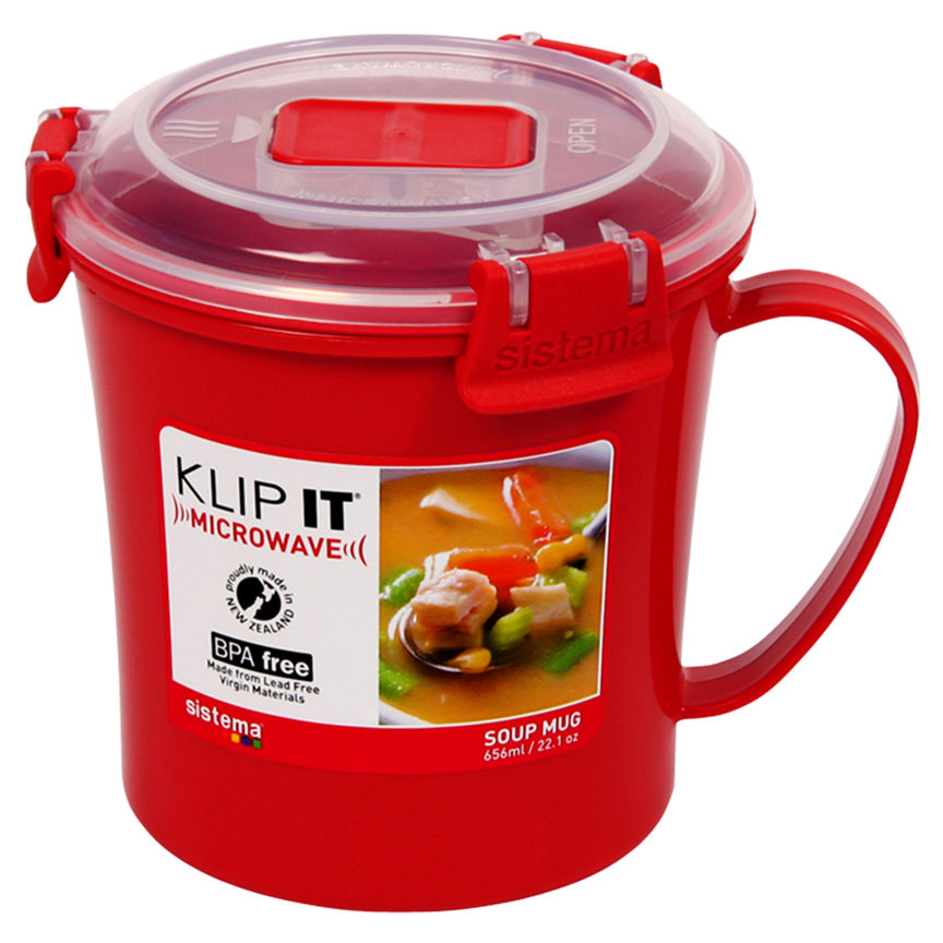 Sistema Red Klip-it Microwaveable Soup Mug GOODS ASDA   