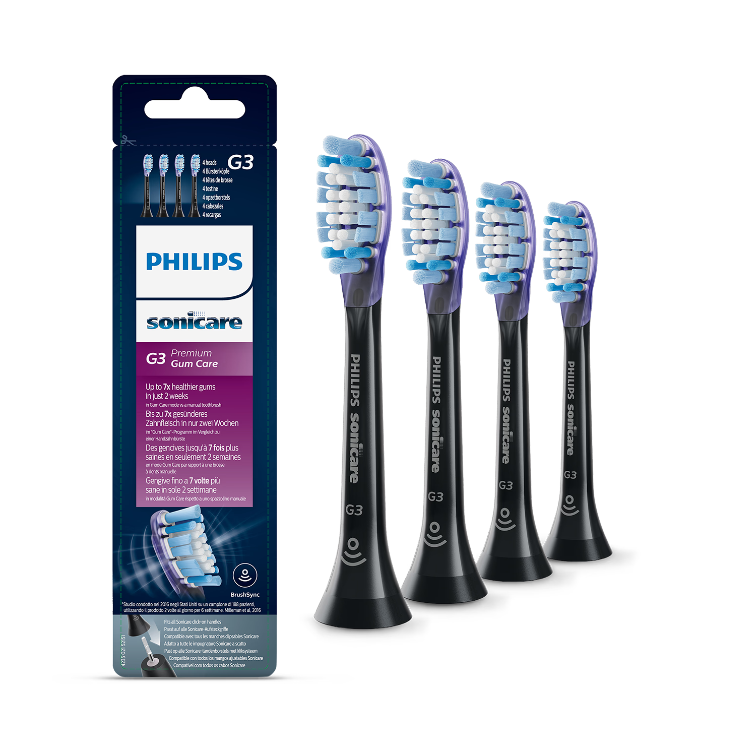 Philips Sonicare Gum Care brush heads 4 pack, imported from the UK