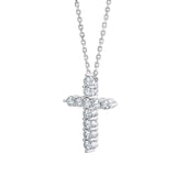 1.00ctw Round Brilliant Cut Diamond Cross Pendant, 14ct White Gold