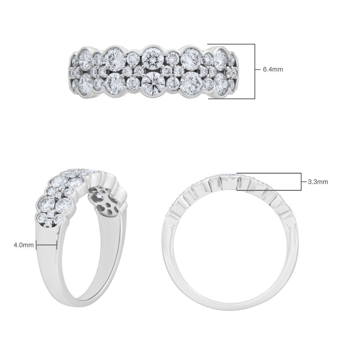 1.08ctw Round Brilliant Cut Diamond Ring, 18ct White Gold