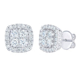 1.50ctw Round Brilliant Cut Diamond Stud Earrings, 14ct White Gold