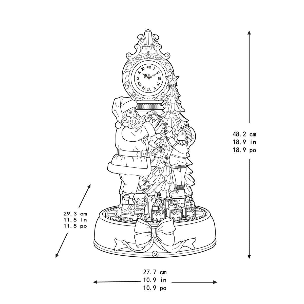 1.6ft (0.49m) Winter Scene Clock with Music