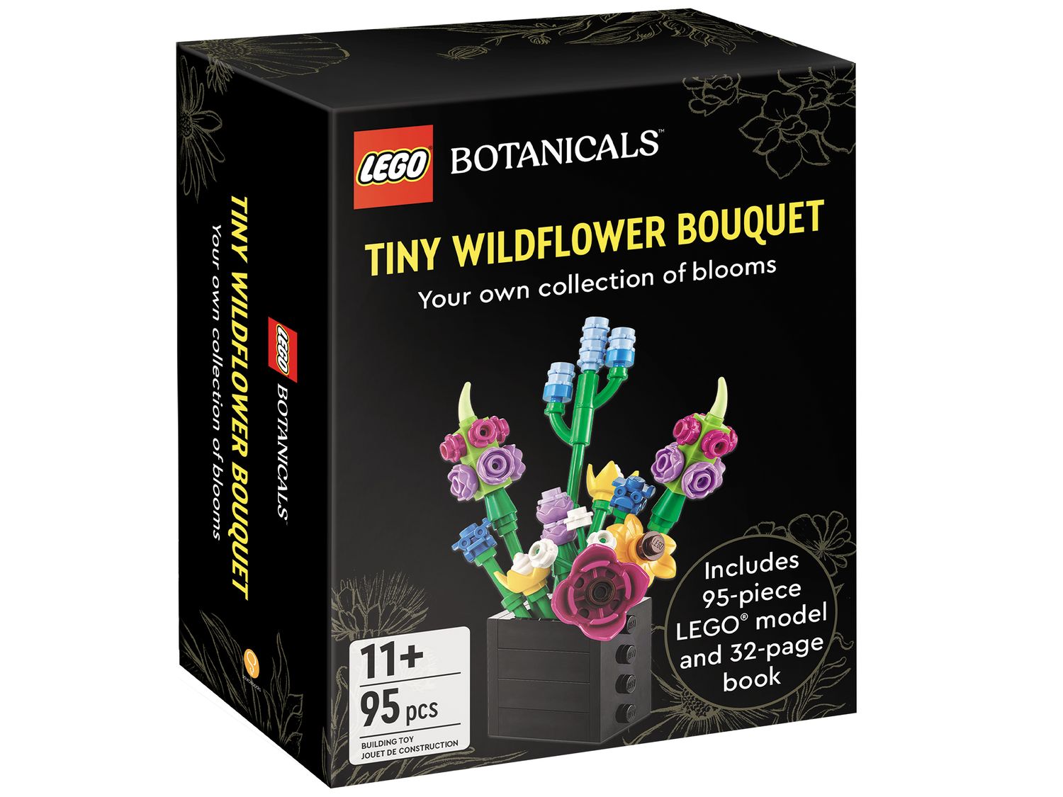 LEGO Botanicals Tiny Wildflower Bouquet building set 95 pieces, imported from the UK