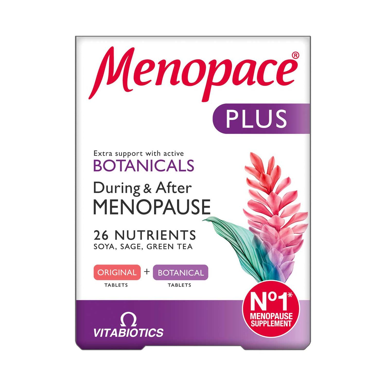 Vitabiotics Menopace Plus supplement 56 tablets, UK version
