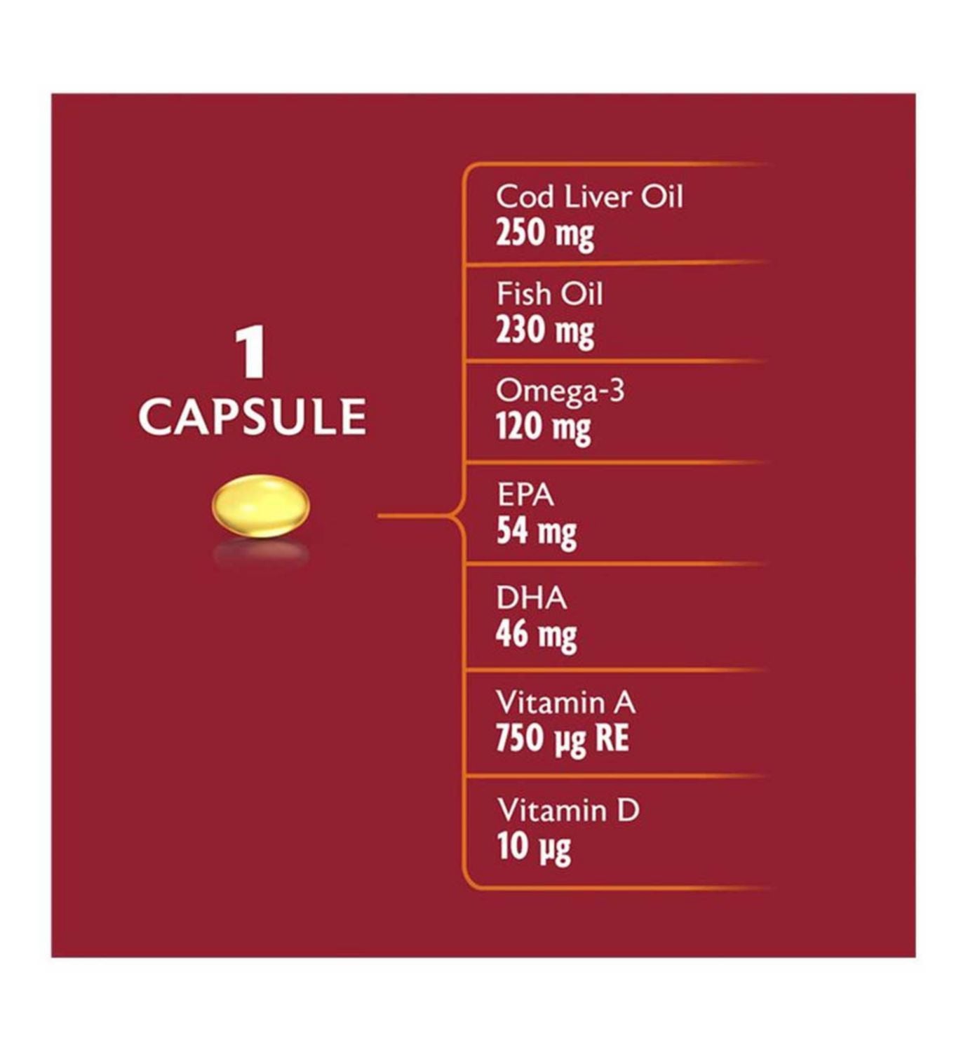 Seven Seas Cod Liver Oil Omega-3 120 capsules (British brand)