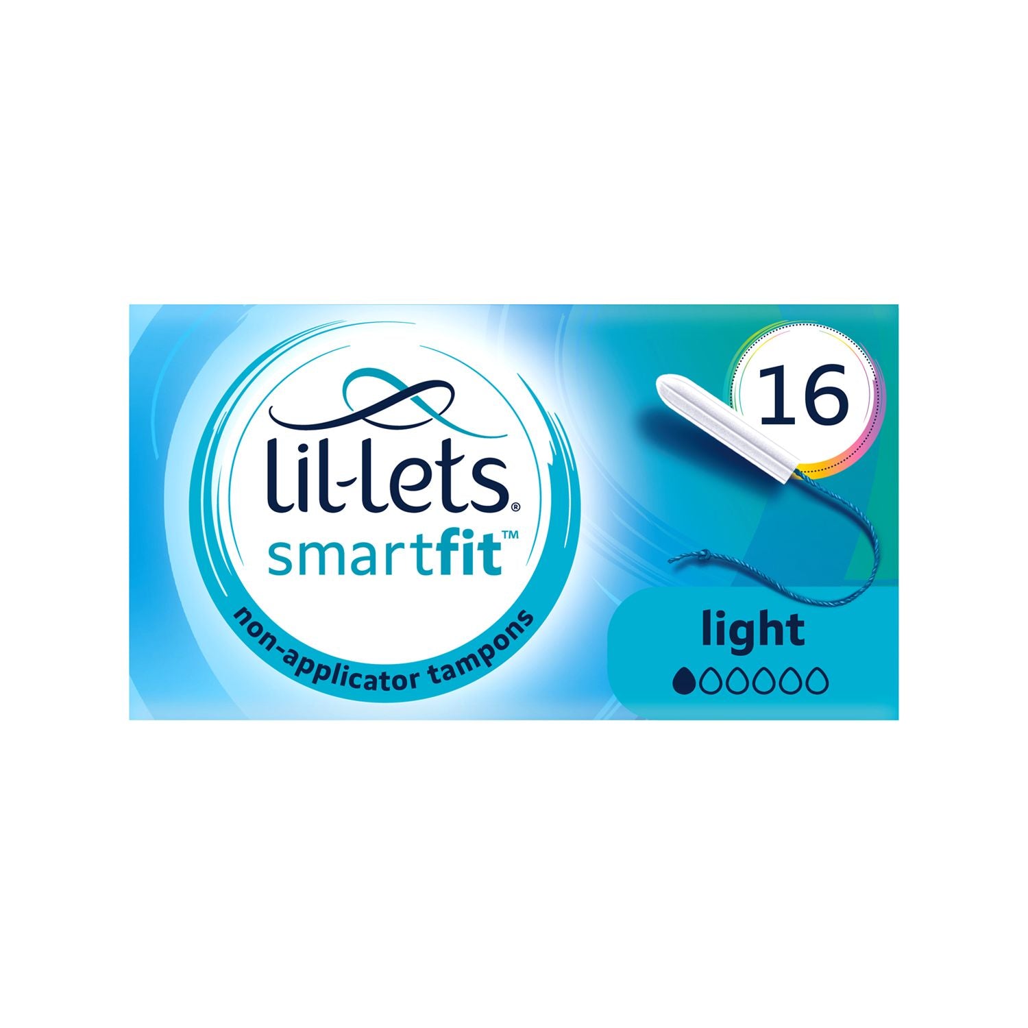 Lil-Lets non-applicator tampons lite 16 pack, imported from the UK