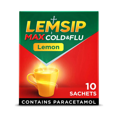 Boots Lemsip Max Cold & Flu Lemon Paracetamol 10 Sachets- Buy online at McGrocer