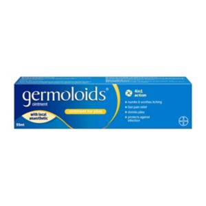 Germoloids Ointment for treating piles 55ml tube, UK version