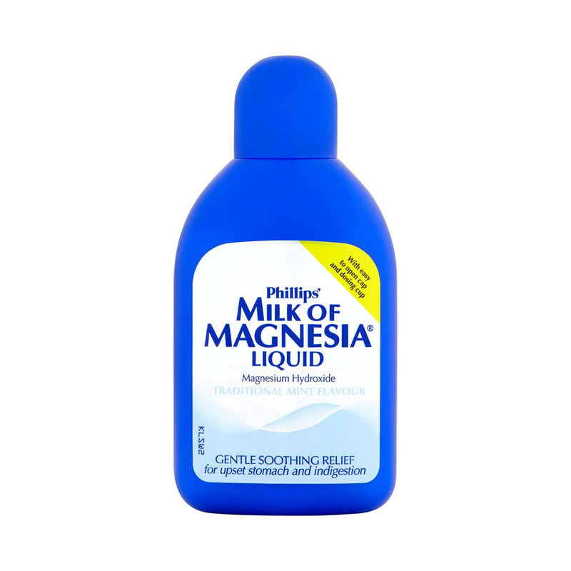 Phillips' Milk of Magnesia Liquid Traditional Mint 200ml, imported from the UK