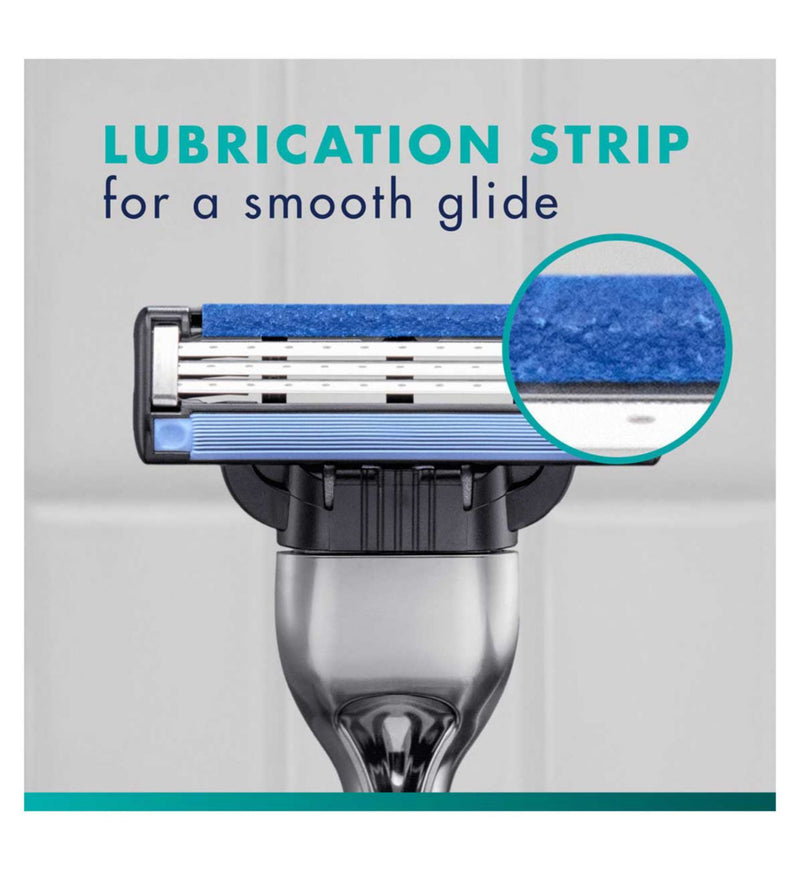 Gillette Mach3 razor handle with 2 blade refills, imported from the UK